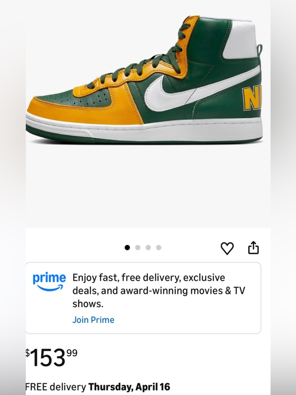 Nike Del Sol Terminator High "Seattle Supersonics” Shoe, Size 9 - Picture 11 of 11